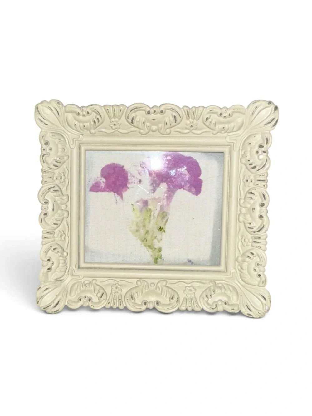 Set of 3 art dye mini prints with glass frames